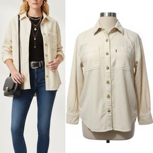 510 Levi’s |NWT Sri Lanka Women’s Cream Relaxed Fit Corduroy Shirt Jacket (Sz S)